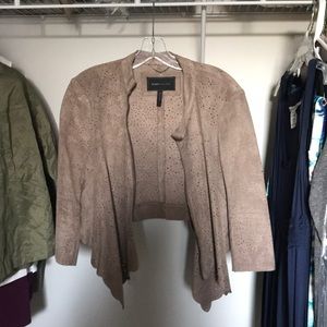 Cropped suede jacket